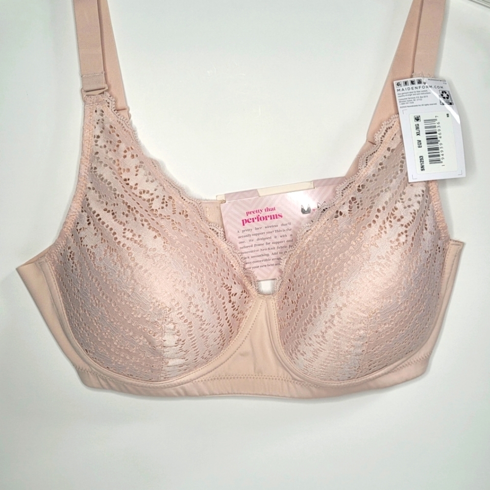 Maidenform Blush Lace Underwire Bra Full Coverage - Picture 2 of 11